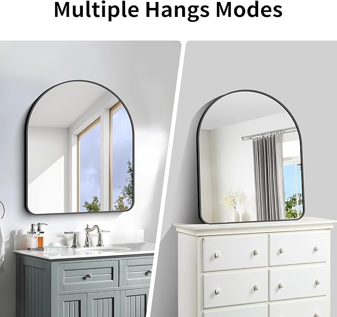 Arched Bathroom Mirror, Wall Mounted Mirror, Living Room, Hanging or Leaning - Image 3