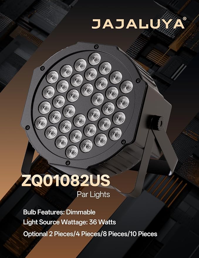JAJALUYA LED Par Lights 36 LED Stage Lights 7 Modes RGB DJ Lights - Image 2