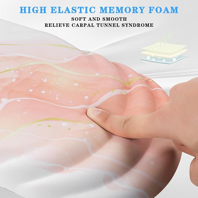 Mouse Pad Wrist Wrist Rest, Comfortable Memory Foam Wrist Rest, Non-Slip PU Base - Image 2