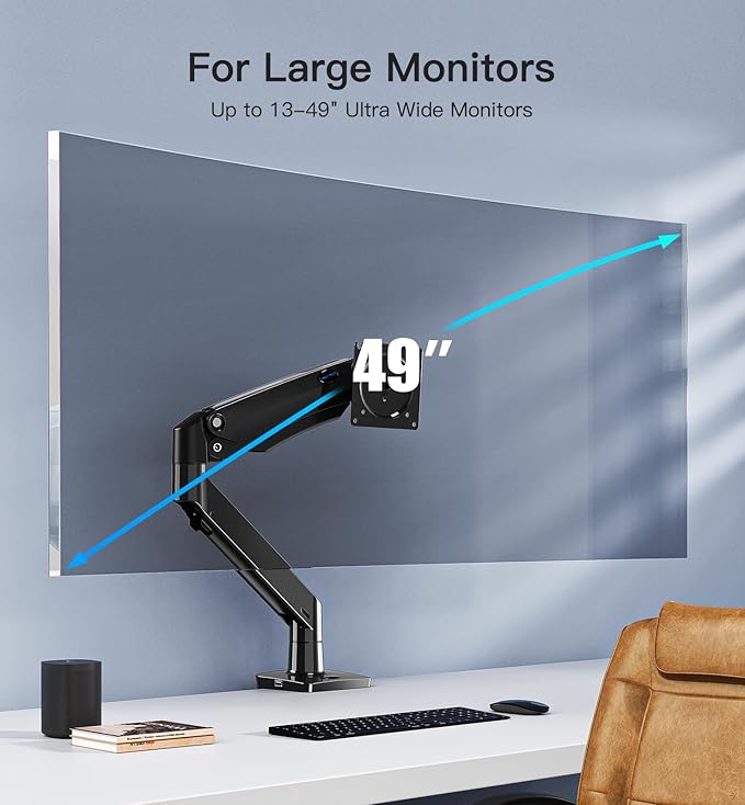 ​HUANUO Heavy Duty Monitor Arm for 49-Inch Ultrawide/Curved Screens, Full - Image 2