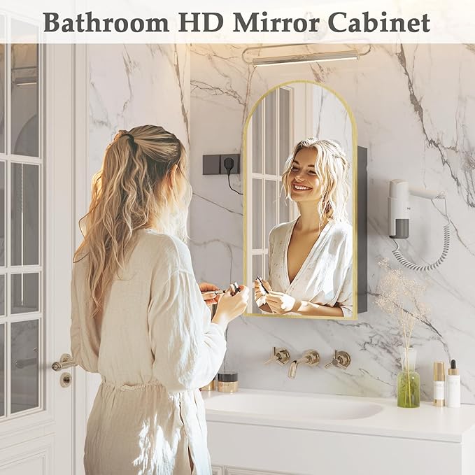 Gold Arched Bathroom Cabinet - Image 7