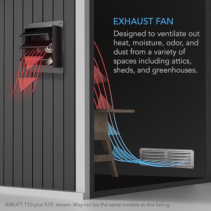 AC Infinity AIRLIFT T10, Shutter Exhaust Fan 10" - Image 2