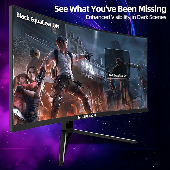 ZER-LON 34 inch Curved Gaming Monitor, 21:9 WQHD 3440×1440 165Hz Ultrawide - Image 6
