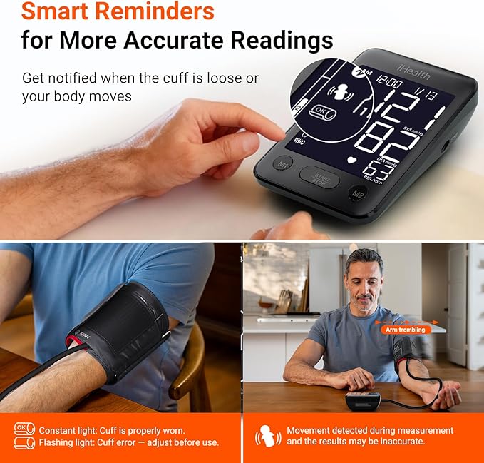 iHealth Accu Blood Pressure Monitor – 4.5" Large LCD, Clinically Accurate - Image 4