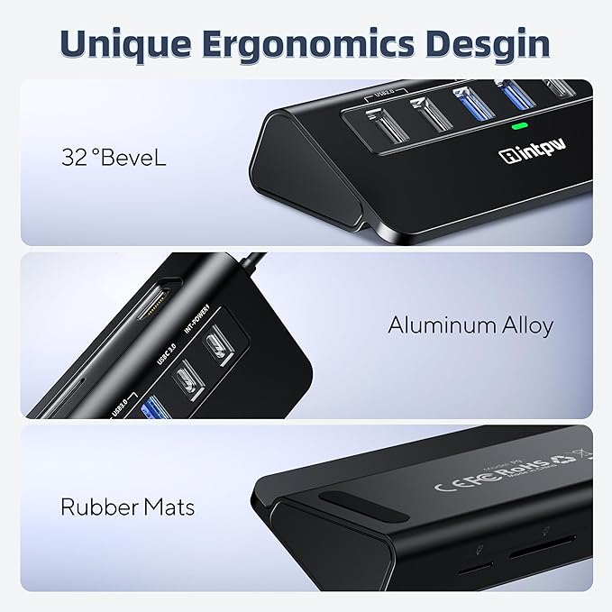 USB C Hub, intpw 9-in-1 USB Multiport Adapter - Image 3