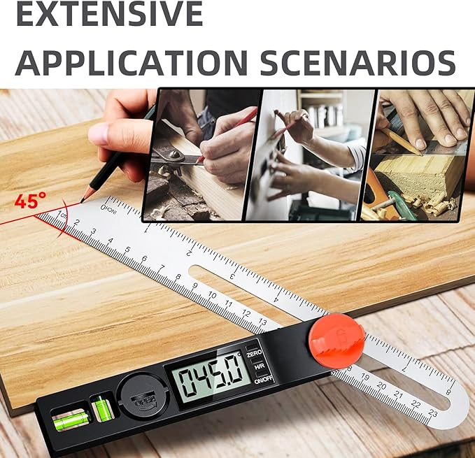 NORTOOLS Digital Angle Finder Protractor, Plastic Angle Finder 7inch/200mm - Image 6
