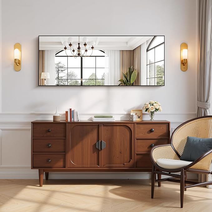 Black Bathroom Mirror for Wall, 24x60 Inch Rectangle Mirror - Image 7