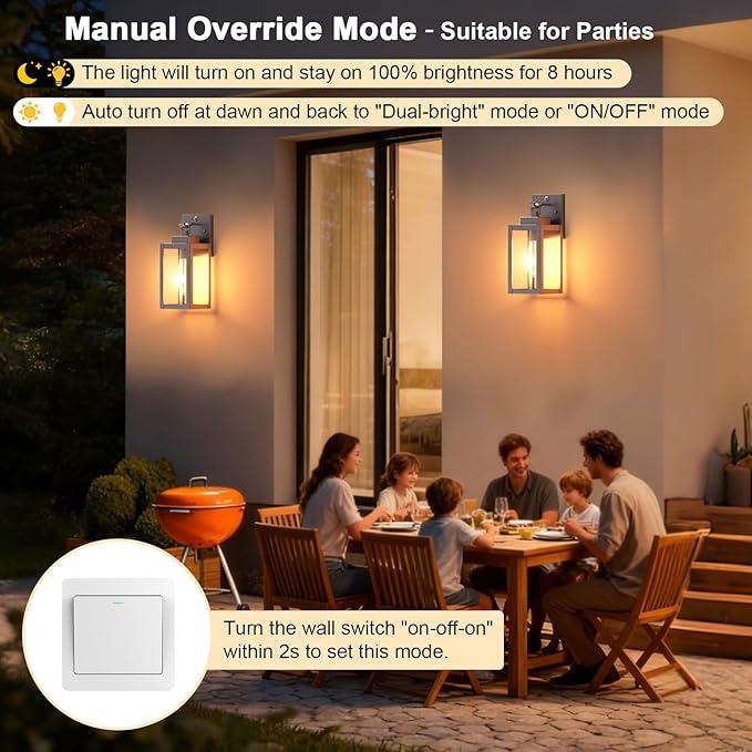 LTBLIGHT 2-Pack Motion Sensor Porch Lights Outdoor, Farmhouse Brown Dusk to - Image 3