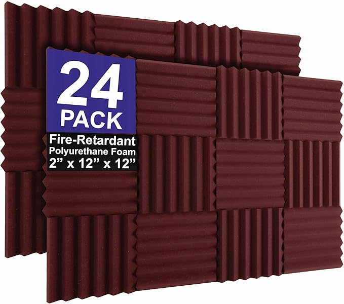 Foam Factory Inc 24 Pack Color Acoustic Foam Panel Studio Soundproofing Wedge by Unknown