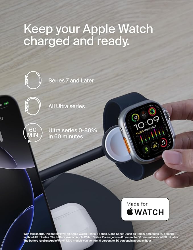 Belkin MagSafe-Compatible Charger, 3-in-1 Wireless Charging Station, - Image 4