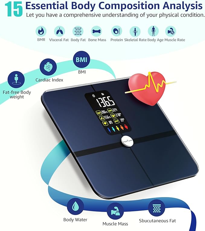 Body Fat Scale, Posture Extra Large Display Digital Bathroom Wireless Weight - Image 4
