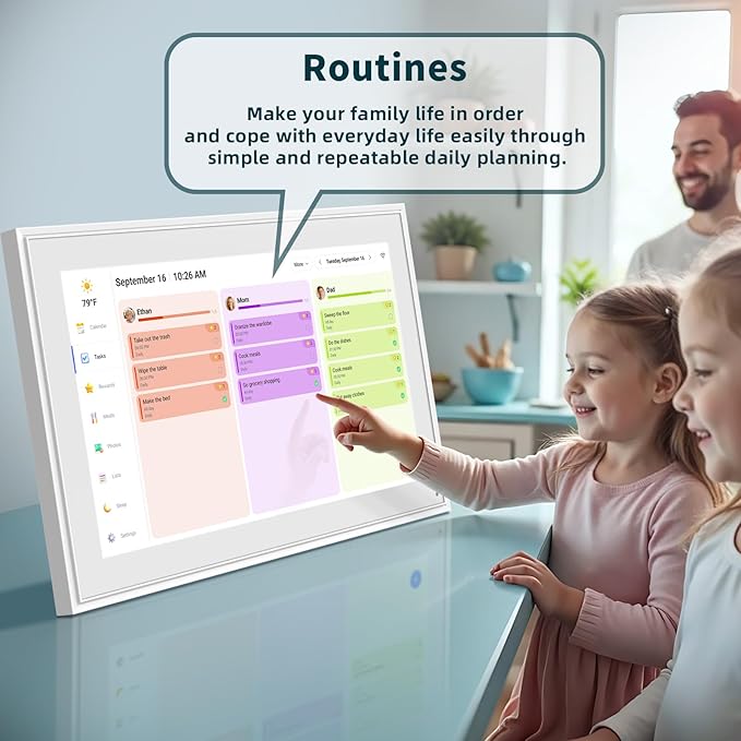 Canupdog Digital Calendar, 21.5 Inch Electronic Calendar Chore Chart & Wall - Image 6