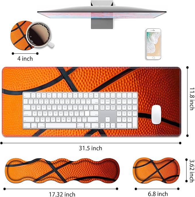 4 in 1 Ergonomic Keyboard Wrist Rest & Mouse Pad Wrist Rest Set, Large XXL - Image 2