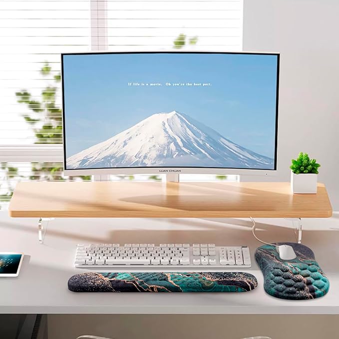 Mouse Pad Wrist Support, Laokiiy 2 in1 Keyboard Wrist Rest+ Ergonomic Mouse Pad - Image 6
