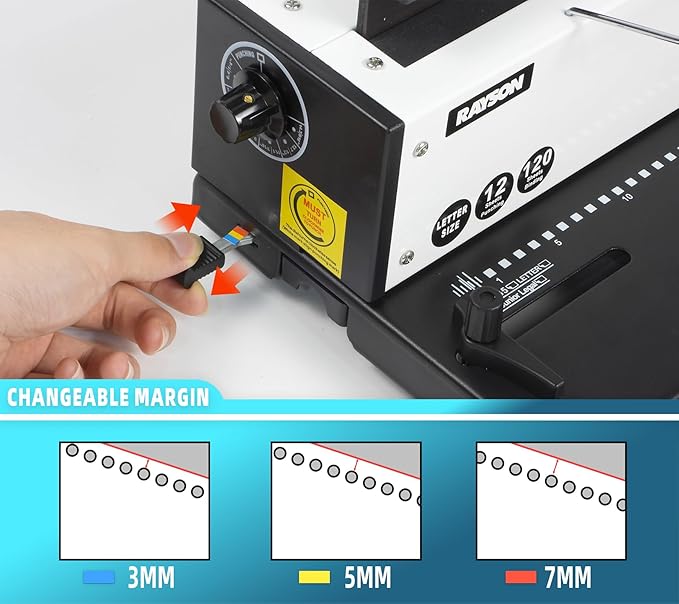 Rayson TD1202 Binding Machine, 3:1 Pitch Wire Binder, Punching 12 - Image 9