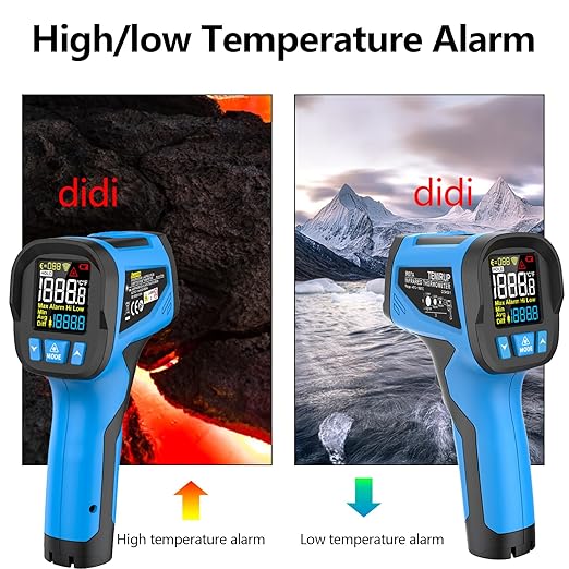 TEMIRUP Infrared Thermometer Temperature Gun -40℉ to 2462℉, 30:1 High Temp - Image 6