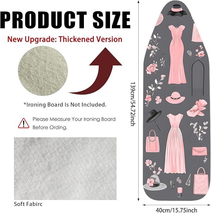 Nuxovilar Ironing Board Cover Needle Cotton 15x54 Inches | Ironing Board Cover - Image 3