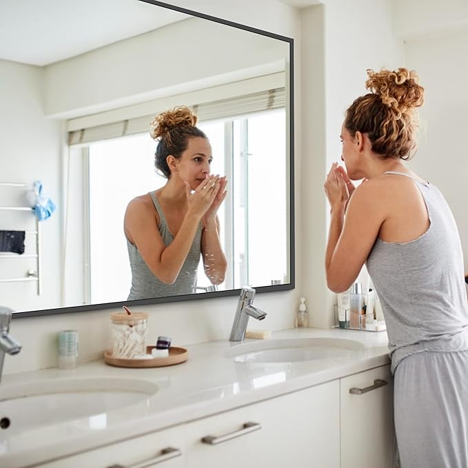Black Bathroom Mirror, Modern Vanity Wall Mirror - Image 6