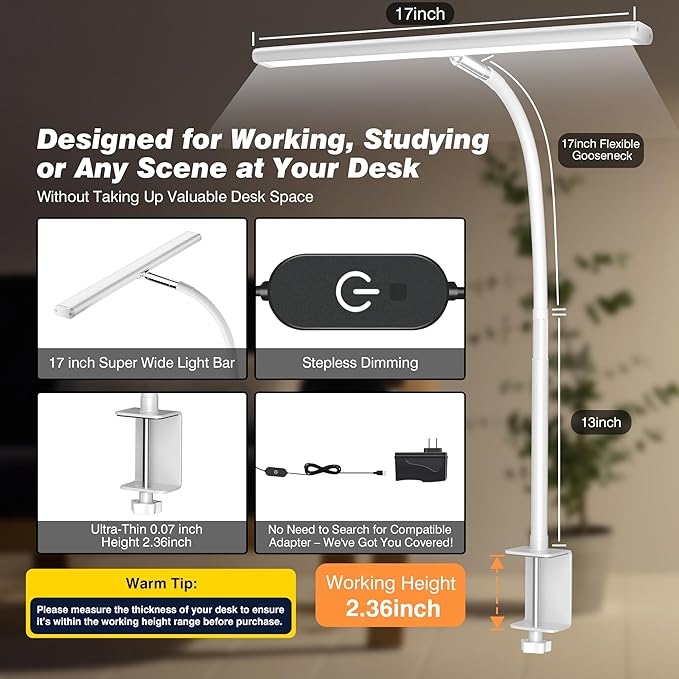 Airlonv LED Desk Lamp for Office Home, Eye-Caring Desk Light - Image 3