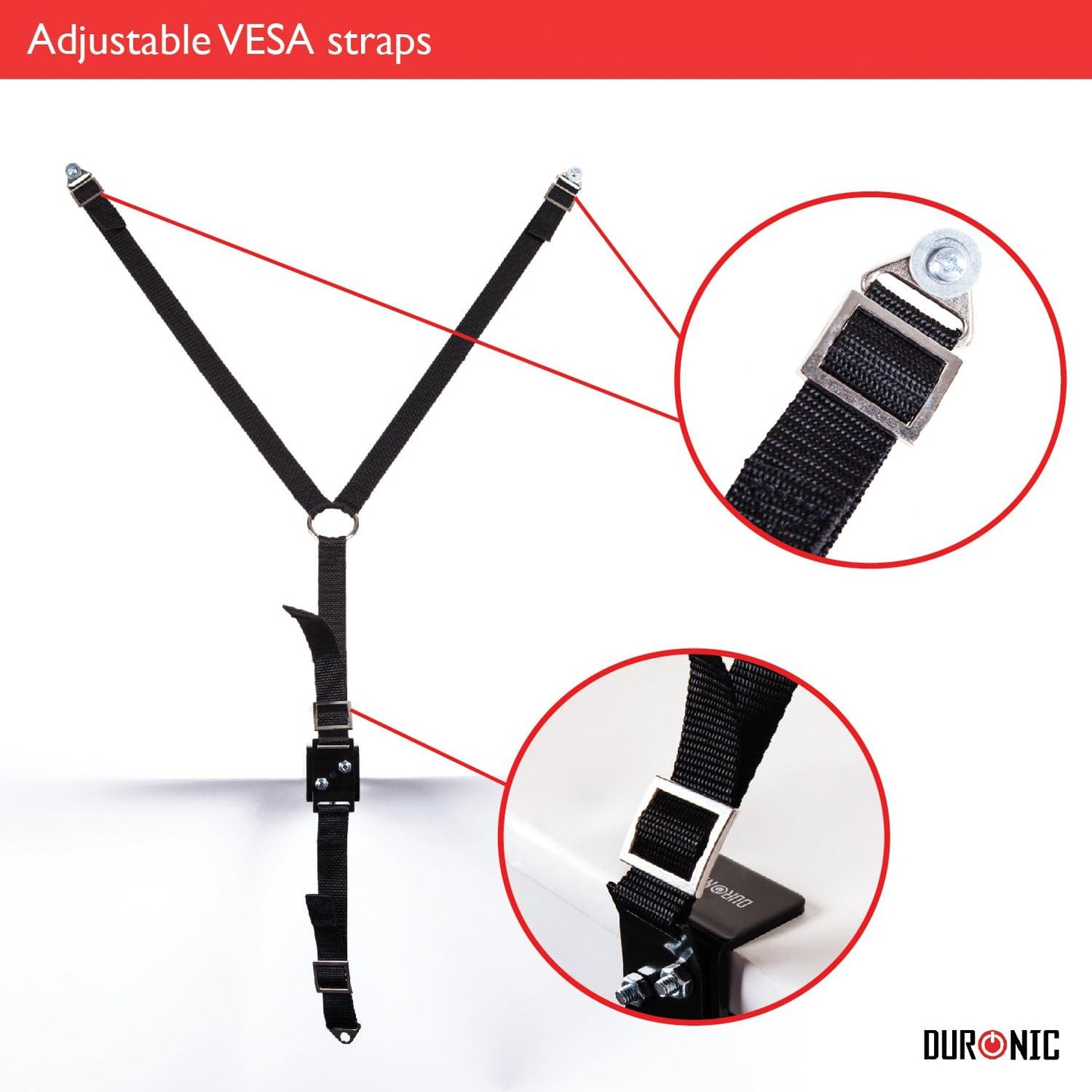 Duronic TVSAFE1 TV Stand Safety Strap - Reduces The Risk of Your TV Tipping Over
