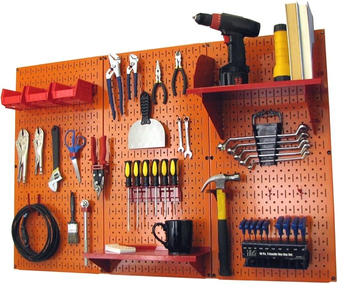 Wall Control Pegboard Organizer 4 ft. Metal Pegboard Standard Tool Storage Kit by Wall+Control