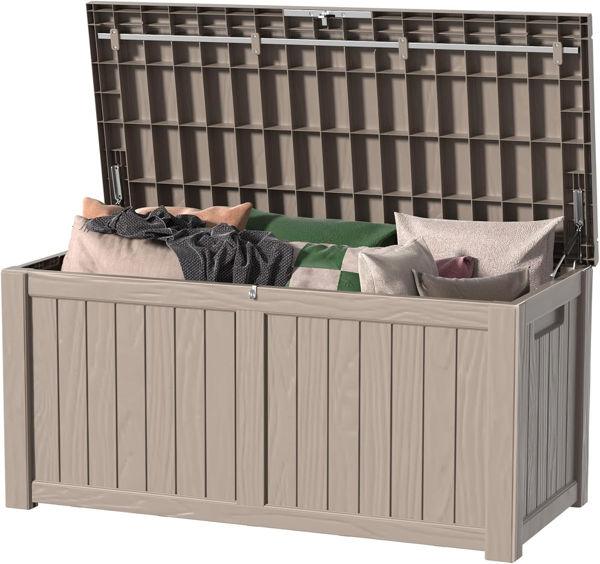 150 gallon lockable resin deck box, waterproof outdoor, main product view