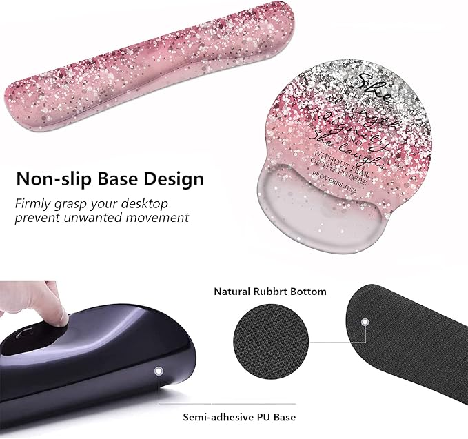 Keyboard Wrist Rest and Mouse Pad Wrist Support Set - Image 5