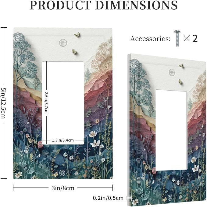 Bvtewkhz Wildflowers Rustic Flowers Floral Plants 1 Gang Single Rocker Wall - Image 4