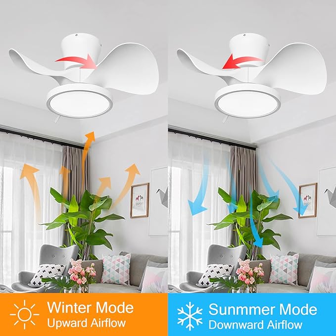 ocioc Quiet Ceiling Fan with LED Light 22 inch Large Air Volume Remote Control - Image 4