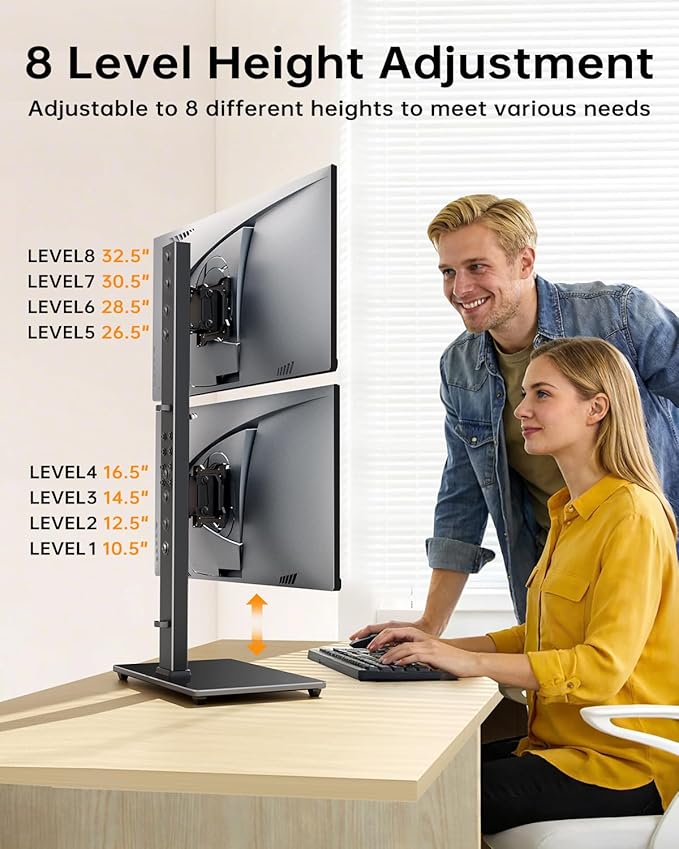 Dual Monitor Stand, FreeStanding Desk Stand - Image 3
