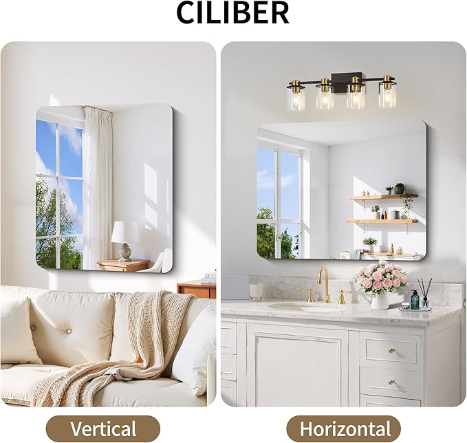 CILIBER Frameless Wall Mirror, HD Shatterproof Vanity Mirror - Image 5