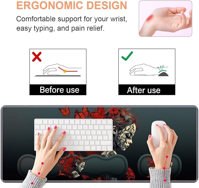 Ergonomic Keyboard Wrist Rest & Mouse Pad Wrist Rest Set, Large Gaming Desk Mat - Image 5