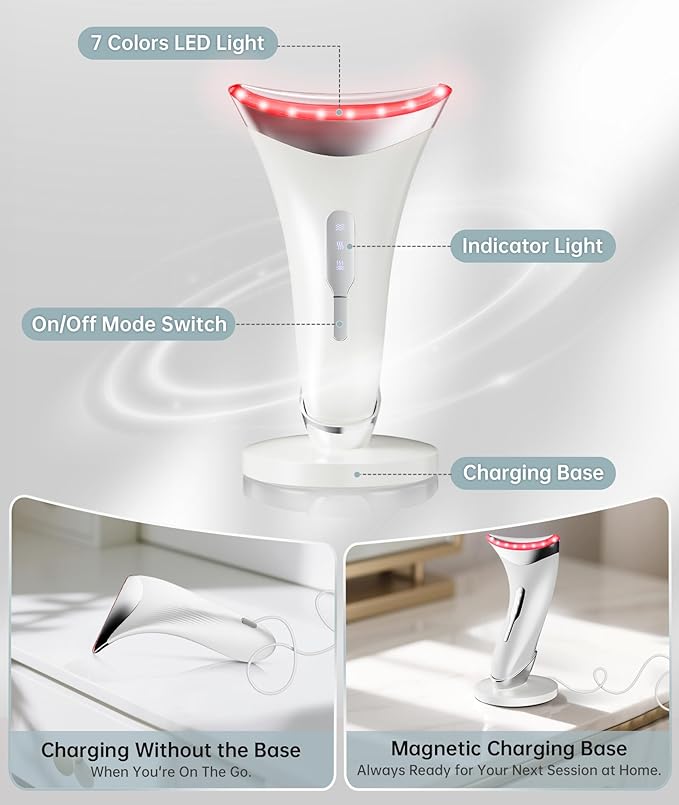 Dopsikn Red Light Therapy for Face and Neck, 7 Color Facial Massager - Image 5