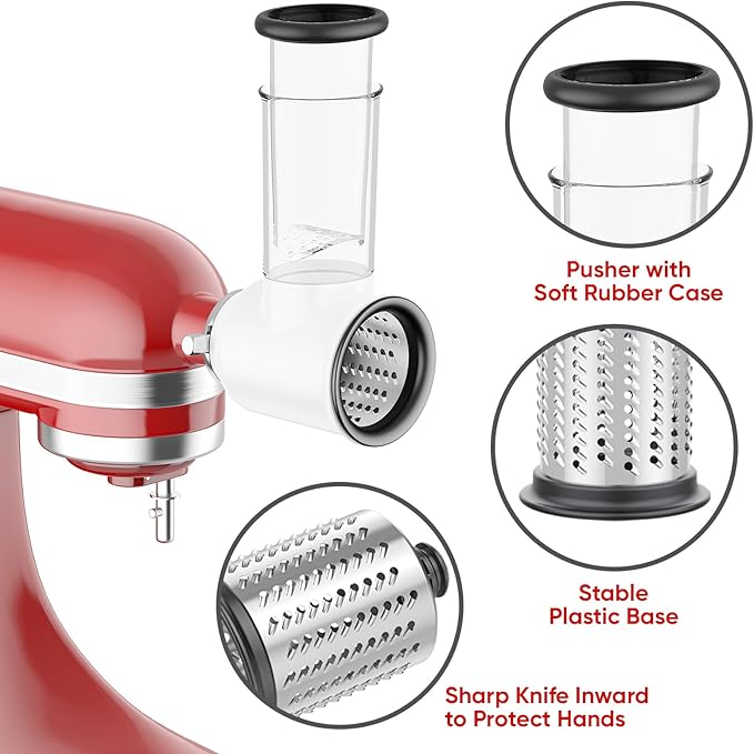 Slicer Shredder Attachments for KitchenAid Stand Mixers, Cheese Grater for - Image 4