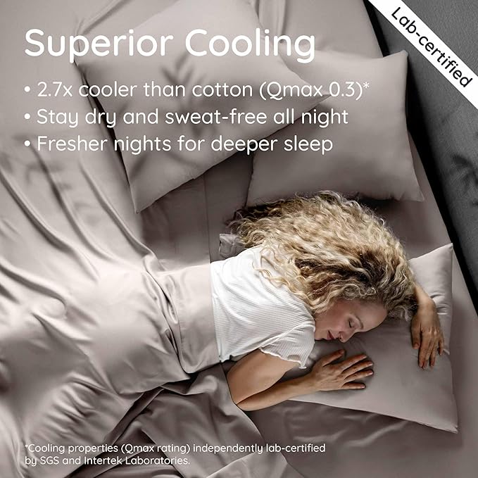 Bambaw 100% Viscose Derived from Bamboo Sheets Queen Size Set – 6pcs Cooling - Image 3