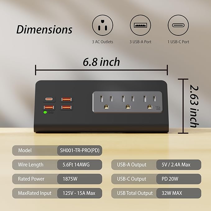Upgraded Version Edge Mount Power Strip - Image 6