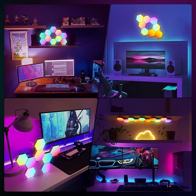 JIMIMORO 12-Pack Hexagon Light Panels – Smart RGB LED Wall Lights - Image 5