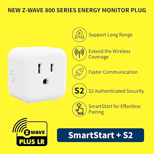 Minoston Zwave Plug Energy Monitor, 800 Series Zwave Outlet, Built-in Repeater - Image 2