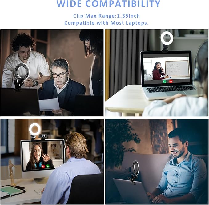 Cyezcor Video Conference Lighting Kit， Clip on Light Reading Lights， Ring Light - Image 3
