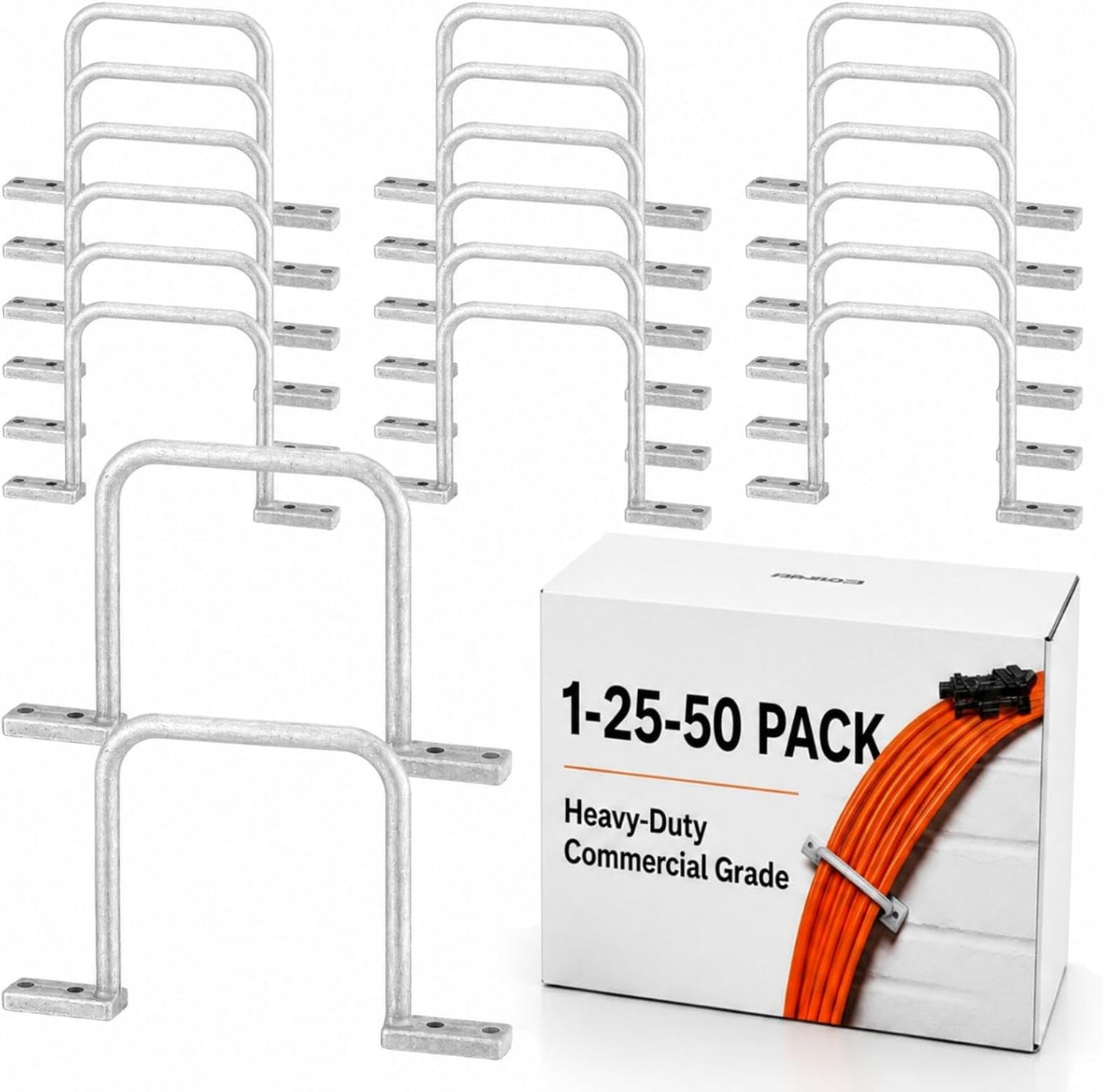 Yaocom 50 Pcs Distribution Rings Aluminum D Ring for Sorting Out Electric Cables, Cable Management, for Commercial and Residential Use, Silver (5 Inch)
