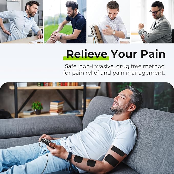 AUVON 3-in-1 TENS Unit Muscle Stimulator, Dual Channel Electronic Pulse Massager - Image 2