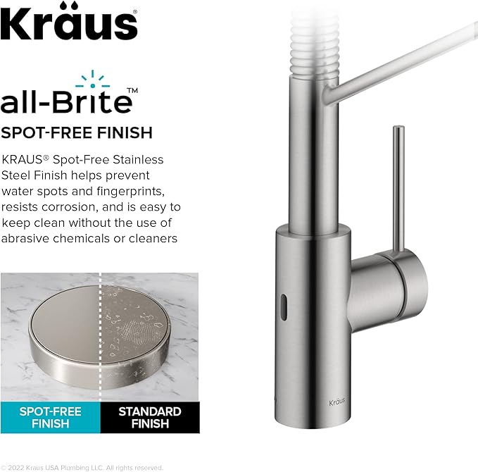 KRAUS Oletto Touchless Sensor Commercial Pull-Down Single Handle Kitchen Faucet - Image 7