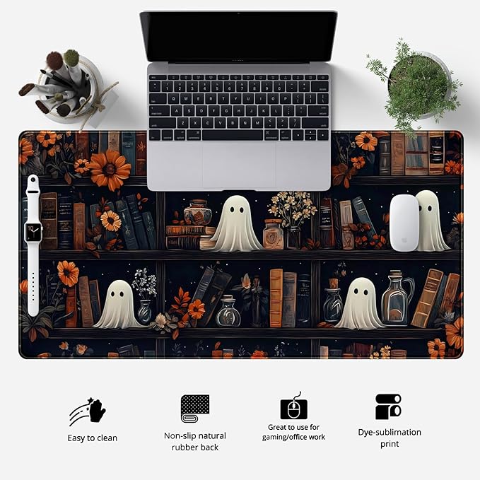 LuckyCow Cute Vintage Gothic Desk Mat Kawaii Dark Academia Desk Pad Medieval - Image 2