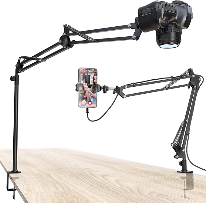 CACENCAN Overhead Camera Mount, 5lb Horizontal Load-Bearing, 360° Adjustable by CACENCAN