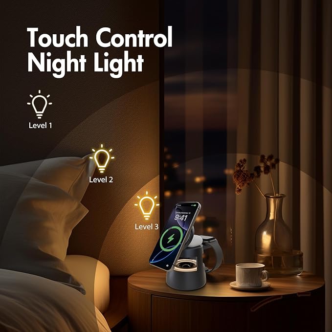 5 in 1 Magnetic Wireless Charger Bluetooth Speakers and Night Light - Image 5