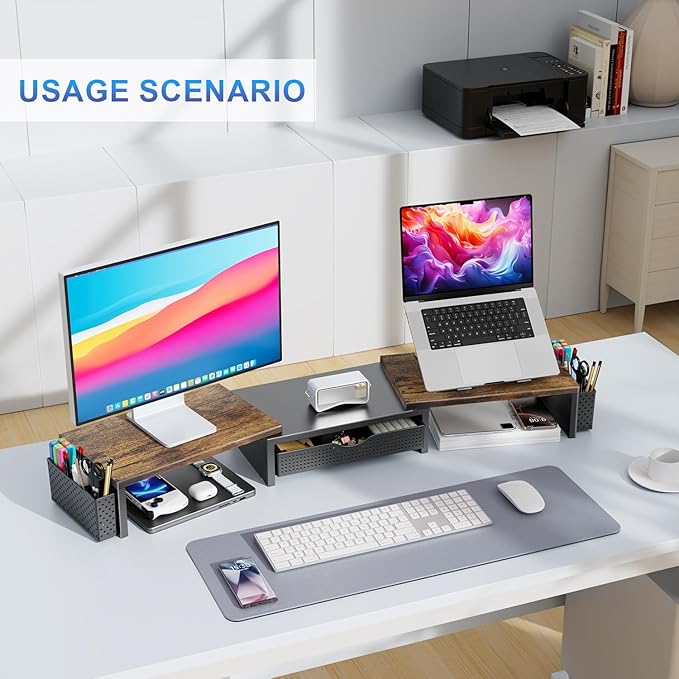 gianotter Dual Monitor Stand Riser, Desk Organizer - Image 3