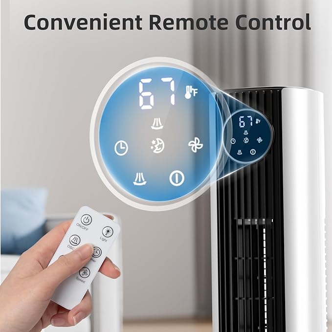 Antarctic Star Tower Fan Portable Floor Fans 85°Oscillating Fan Quiet Cooling - Image 3