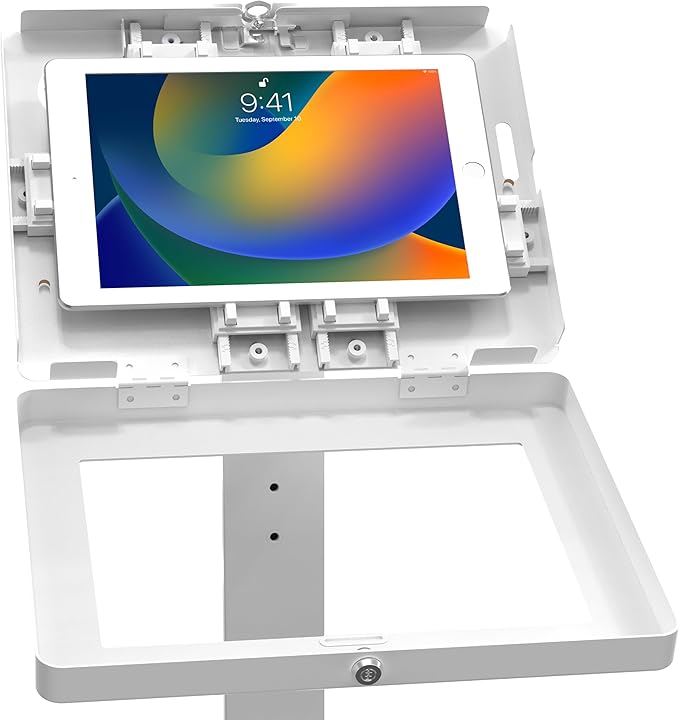 CTA Digital Thin Tall Floor Stand Standing 360 Degree Kiosk Display Tablet - Image 6