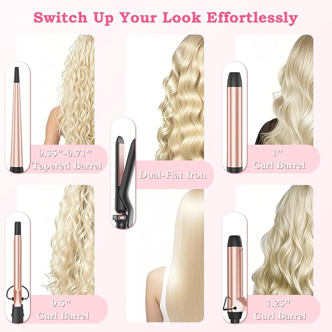 Ufree 5 in 1 Curling Iron with Interchangeable Ceramic Barrels, Curling Wand - Image 2