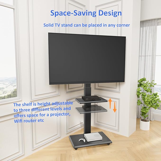 Rolling TV Stand, Mobile TV Cart - Image 7